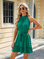 Midi Jurk met Halterhals en Strikband - Mini Dresses - Jurkjes.co