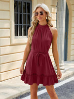 Midi Jurk met Halterhals en Strikband - Mini Dresses - Jurkjes.co