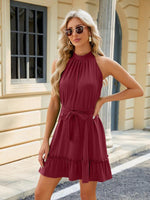 Midi Jurk met Halterhals en Strikband - Mini Dresses - Jurkjes.co