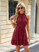 Midi Jurk met Halterhals en Strikband - Mini Dresses - Jurkjes.co