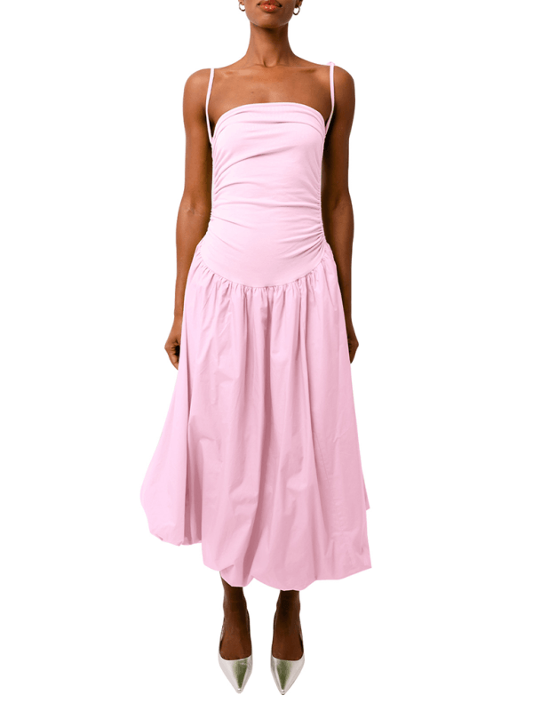 Midi Jurk met Halterhals en Uitlopende Rok - Midi Dresses - Jurkjes.co