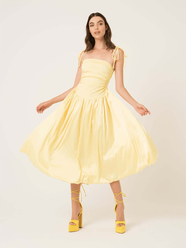 Midi Jurk met Halterhals en Uitlopende Rok - Midi Dresses - Jurkjes.co