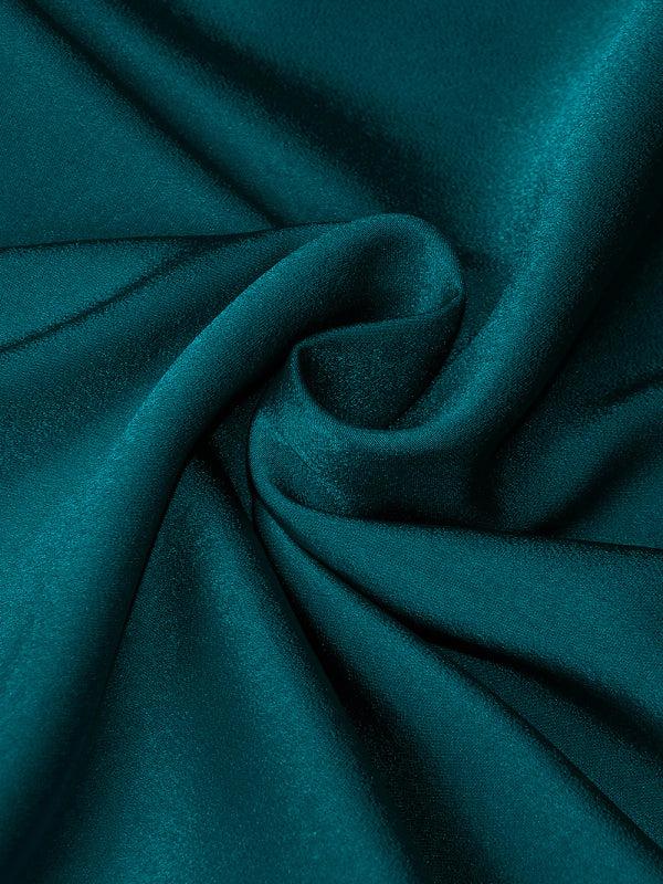 Midi Jurk met Halterhals in Effen Satijn - Maxi Dresses - Jurkjes.co