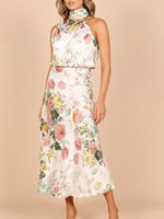 Midi Jurk met Halternek en Bloemenprint - Midi Dresses - Jurkjes.co