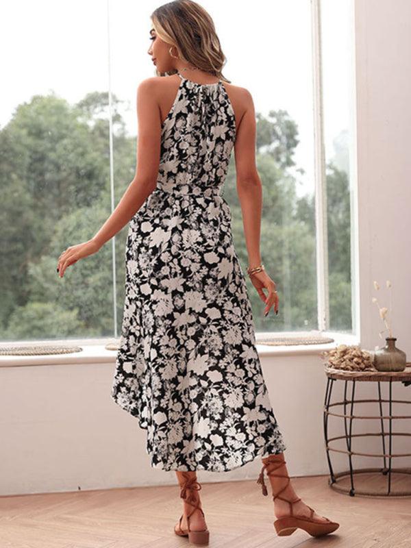 Midi Jurk met Halternek en Bloemenprint - Midi Dresses - Jurkjes.co