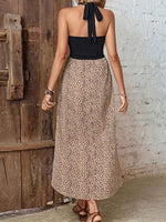 Midi Jurk met Halternek en Dierenprint - Group10 - Jurkjes.co