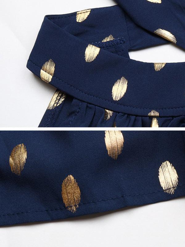 Midi Jurk met Halternek en Polkadots - Mini Dresses - Jurkjes.co