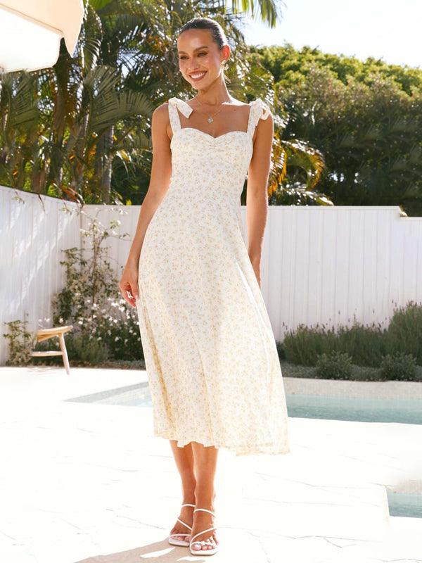 Midi Jurk met Hartvormige Hals en Bloemenprint - Maxi Dresses - Jurkjes.co