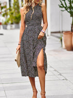 Midi Jurk met Hoge Hals en Bloemenprint - Group5 - Jurkjes.co