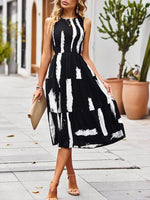 Midi Jurk met Hoge Hals en Bloemenprint - Group5 - Jurkjes.co