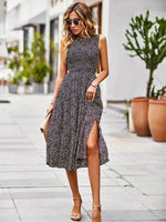 Midi Jurk met Hoge Hals en Bloemenprint - Group5 - Jurkjes.co