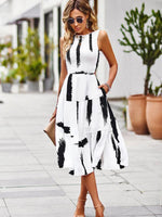 Midi Jurk met Hoge Hals en Bloemenprint - Group5 - Jurkjes.co