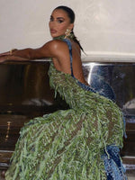 Midi Jurk met Hoge Kraag en Franjes - Group13 - Jurkjes.co