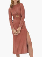 Midi Jurk met Hoge Split en Uitsnijding - Midi Dresses - Jurkjes.co
