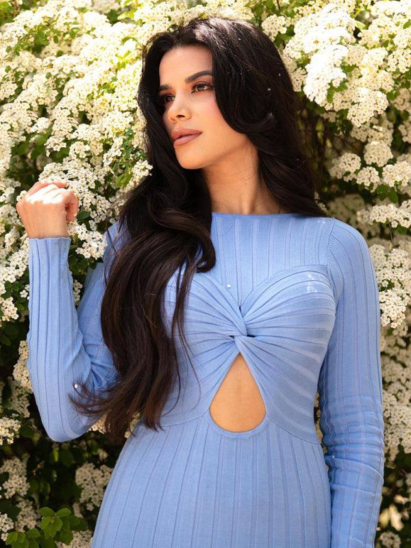 Midi Jurk met Hoge Split en Uitsnijding - Midi Dresses - Jurkjes.co