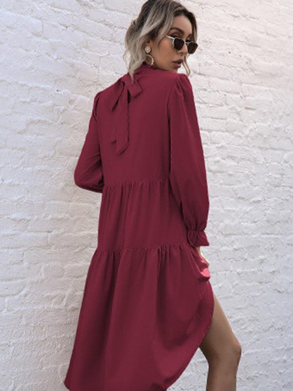 Midi Jurk met Hoog-Laag Zoom - Midi Dresses - Jurkjes.co