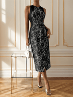 Midi Jurk met Kant en Bloemenpatroon - Midi Dresses - Jurkjes.co