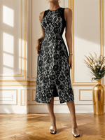 Midi Jurk met Kant en Bloemenpatroon - Midi Dresses - Jurkjes.co