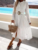 Midi Jurk met Kant en Ceintuur - Group4 - Jurkjes.co