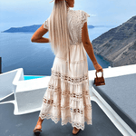 Midi Jurk met Kant en Delicate Naden - Women Summer Dress - Jurkjes.co