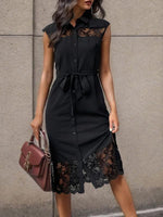 Midi Jurk met Kant en Tailleband - Group4 - Jurkjes.co