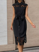 Midi Jurk met Kant en Tailleband - Group4 - Jurkjes.co