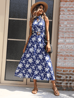 Midi Jurk met Keyhole en Bloemenprint - Midi Dresses - Jurkjes.co