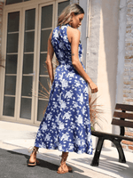 Midi Jurk met Keyhole en Bloemenprint - Midi Dresses - Jurkjes.co