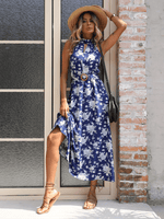 Midi Jurk met Keyhole en Bloemenprint - Midi Dresses - Jurkjes.co