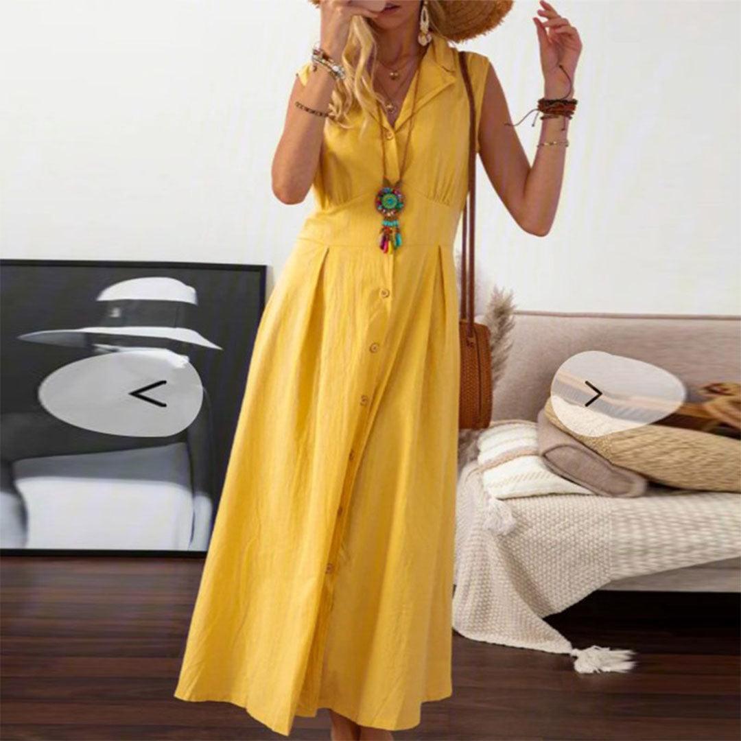 Midi Jurk met Knoopsluiting - Dresses - Jurkjes.co