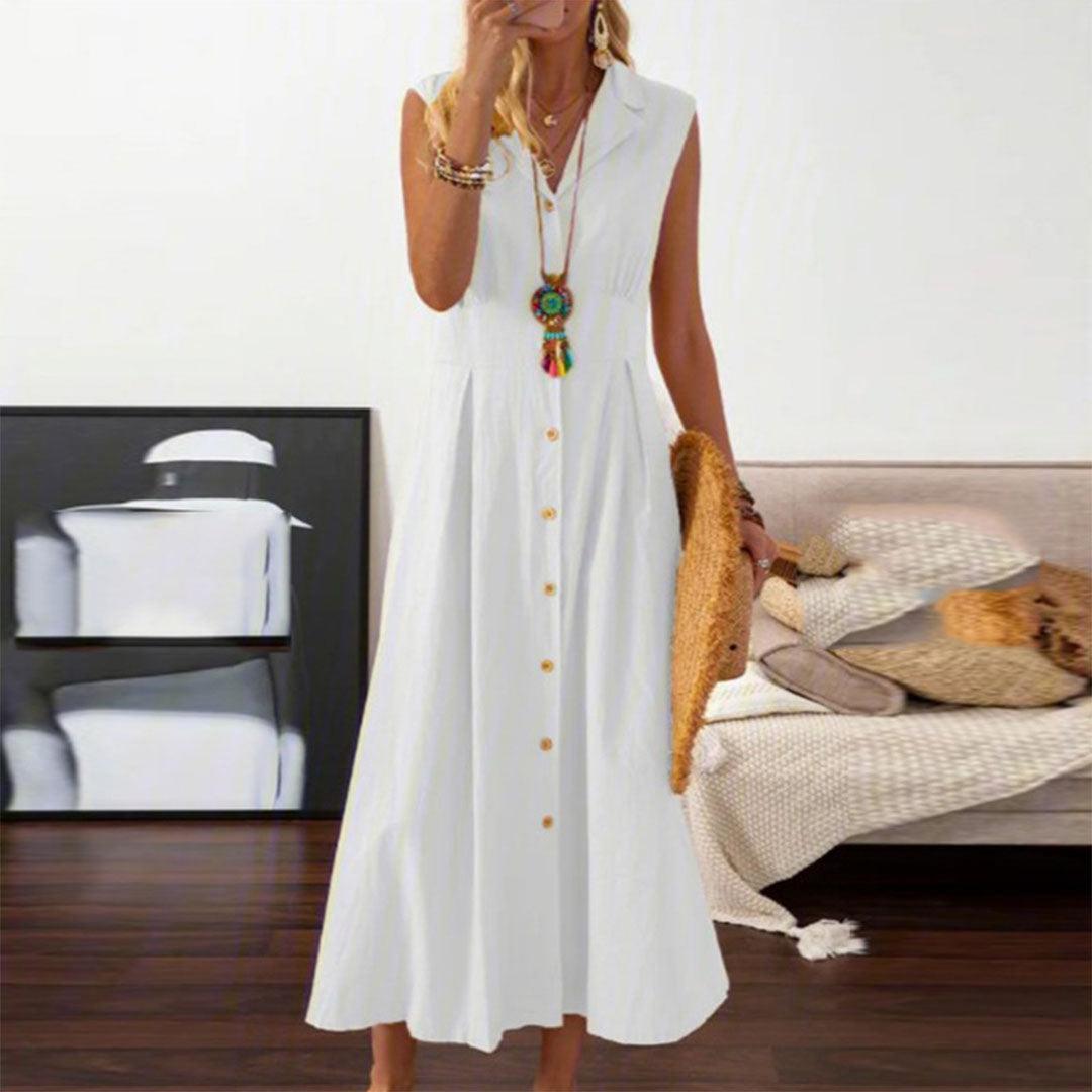 Midi Jurk met Knoopsluiting - Dresses - Jurkjes.co