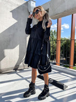 Midi Jurk met Knoopsluiting en Gelaagd Ontwerp - Midi Dresses - Jurkjes.co