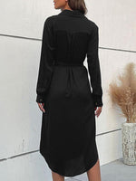 Midi Jurk met Knoopsluiting en Tailleband - Midi Dresses - Jurkjes.co