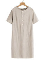 Midi Jurk met Knoopsluiting en Zakken - Midi Dresses - Jurkjes.co