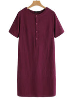 Midi Jurk met Knoopsluiting en Zakken - Midi Dresses - Jurkjes.co