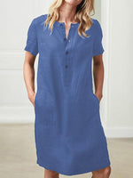 Midi Jurk met Knoopsluiting en Zakken - Midi Dresses - Jurkjes.co