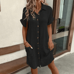 Midi Jurk met Knoopsluiting - Women Summer Dress - Jurkjes.co