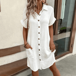 Midi Jurk met Knoopsluiting - Women Summer Dress - Jurkjes.co