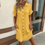 Midi Jurk met Knoopsluiting - Women Summer Dress - Jurkjes.co