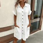 Midi Jurk met Knoopsluiting - Women Summer Dress - Jurkjes.co