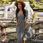 Midi-jurk met Knopen en Bloemenprint - Dresses - Jurkjes.co