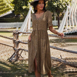 Midi-jurk met Knopen en Bloemenprint - Dresses - Jurkjes.co