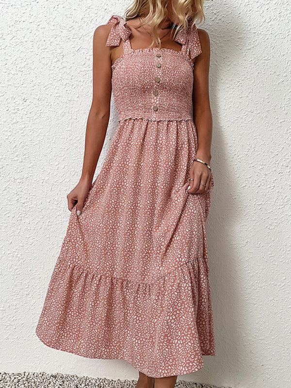 Midi Jurk met Knopen en Bloemenprint - Maxi Dresses - Jurkjes.co