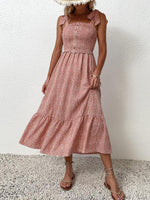 Midi Jurk met Knopen en Bloemenprint - Maxi Dresses - Jurkjes.co