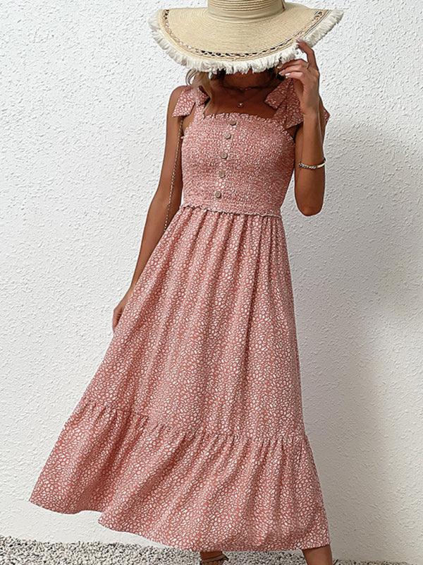 Midi Jurk met Knopen en Bloemenprint - Maxi Dresses - Jurkjes.co