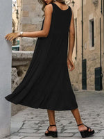 Midi Jurk met Knopen en Effen Kleur - Midi Dresses - Jurkjes.co