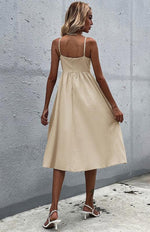 Midi Jurk met Knopen en Flairrok - Midi Dresses - Jurkjes.co