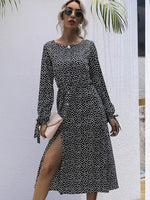 Midi Jurk met Knopen en Polkadotprint - Group9 - Jurkjes.co