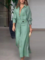 Midi Jurk met Kraaghals en Tailleband - Maxi Dresses - Jurkjes.co