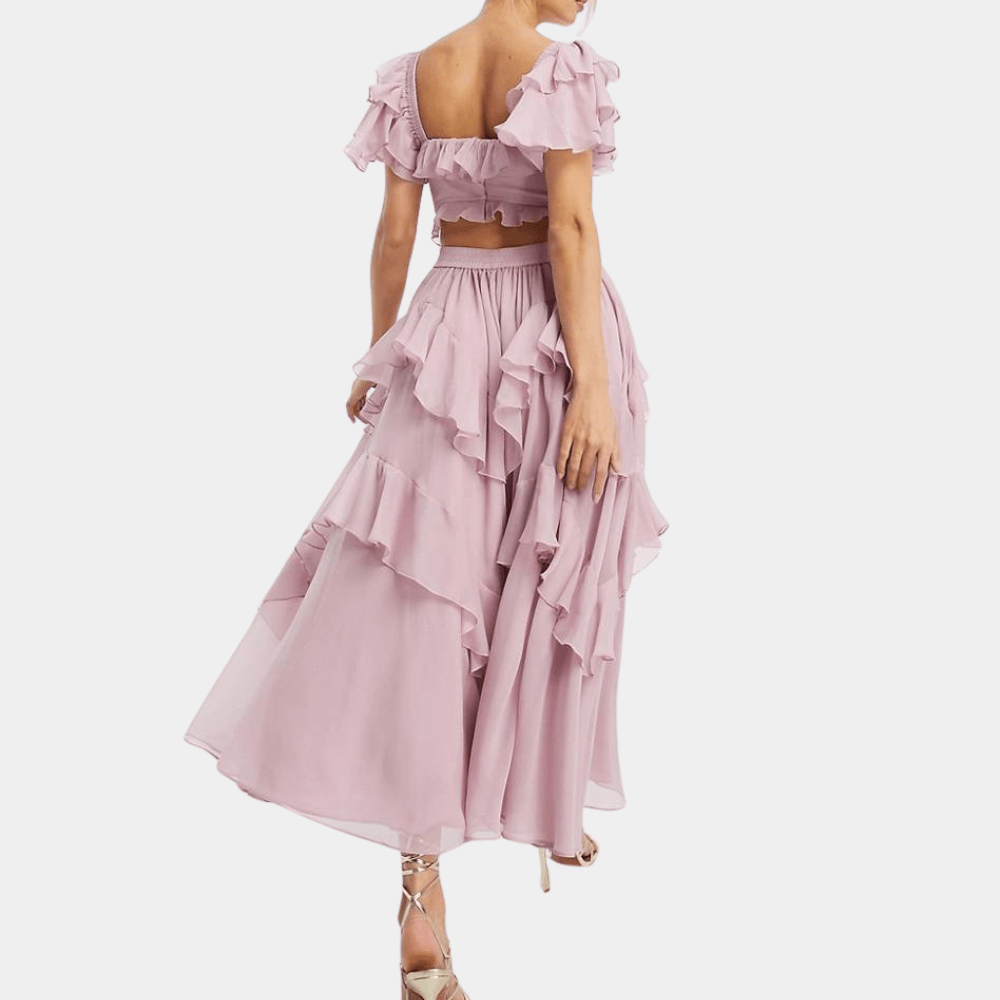 Midi Jurk met Laagjes en Ruches - Women Summer Dress - Jurkjes.co